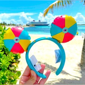 Disney Cruise Line Castaway Cay Inflatable Beach Ball Ear Headband NWT